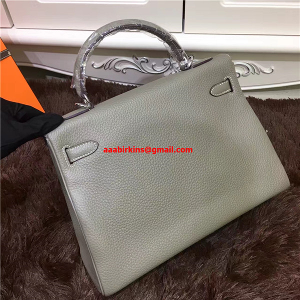 Fashion Hermes CK18 Etoupe Grey Togo Calfskin Bolide Bag27CM Silver  Hardware — Hermes Crocodil…