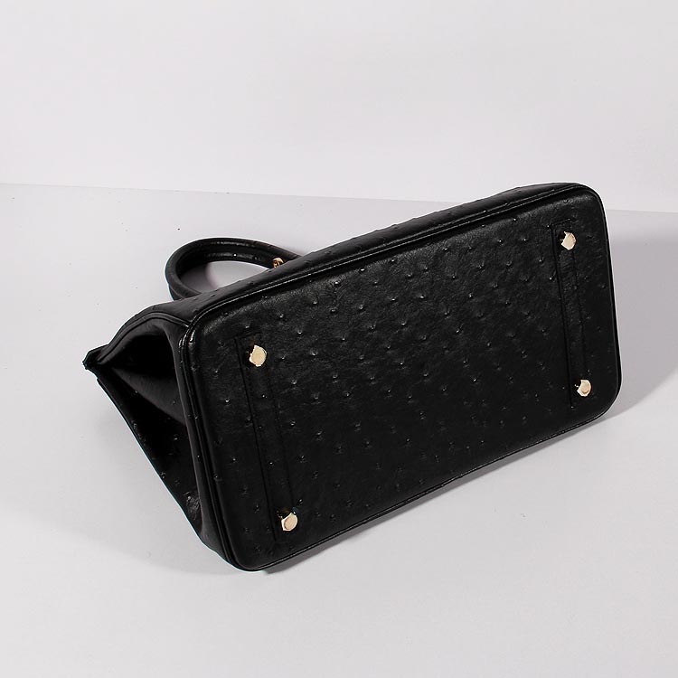 Hermès Ostrich Birkin 35 - Black Handle Bags, Handbags - HER428855
