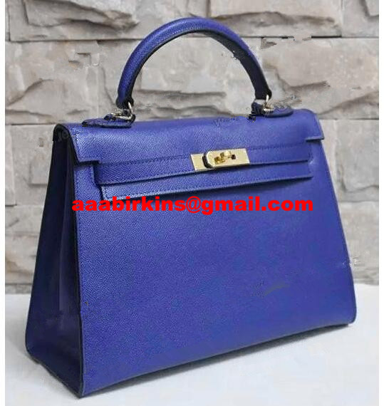 Hermes Kelly 28cm Epsom Leather Handbag Light Blue Gold – Green Go Store