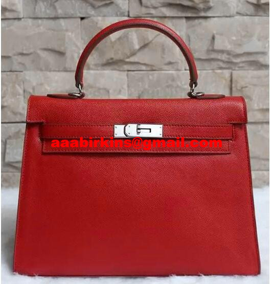 So kelly leather handbag Hermès Red in Leather - 27477376