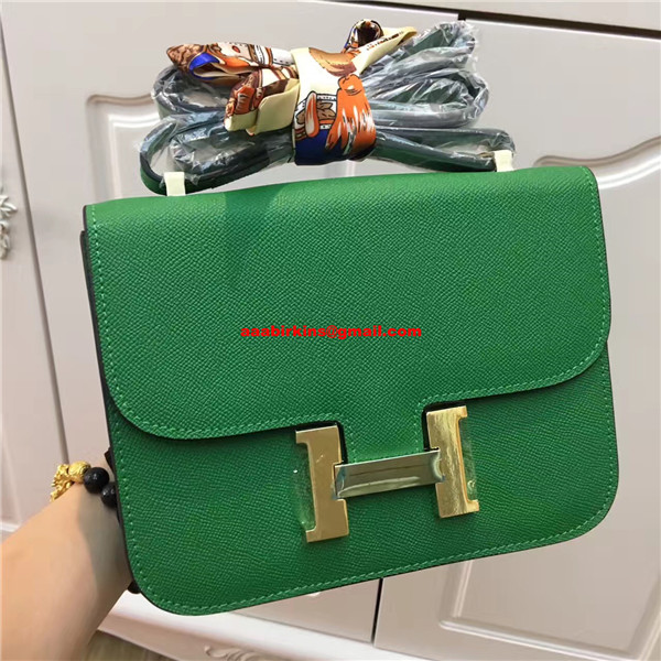 hermes green constance bag