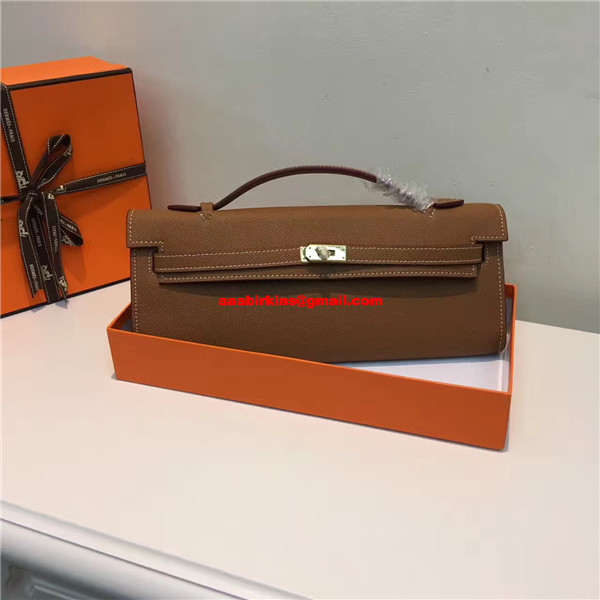 Hermes Kelly Cut 31cm Epsom Leather Clutch Orange Replica Sale Online With  Cheap Price