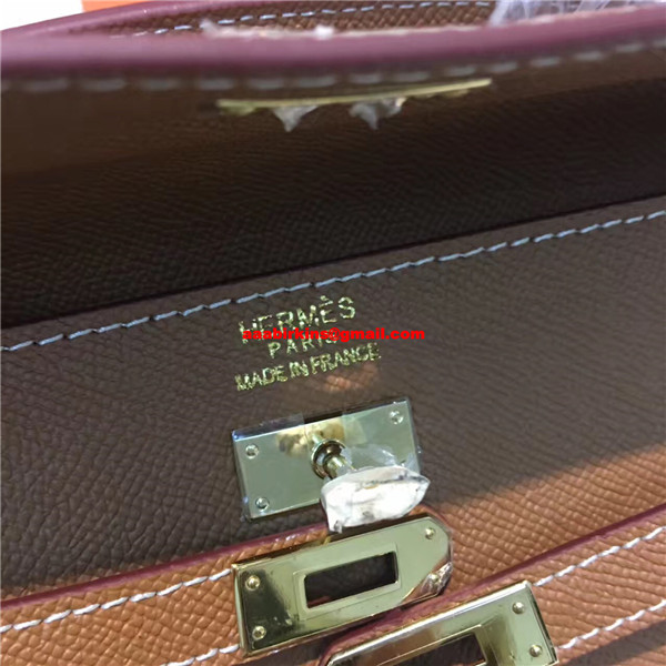 Kelly cut clutch leather clutch bag Hermès Brown in Leather - 8080001