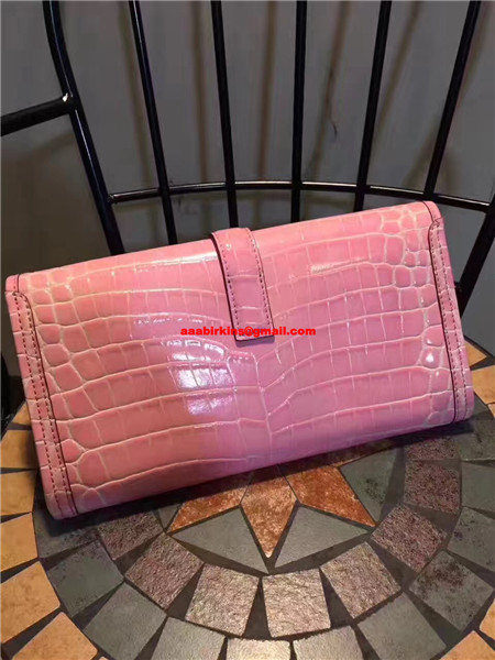 Hermes Jige Clutch 29cm Croco Pink